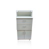 Meuble colonne blanc à roulettes – 2 tiroirs pour spa & massage